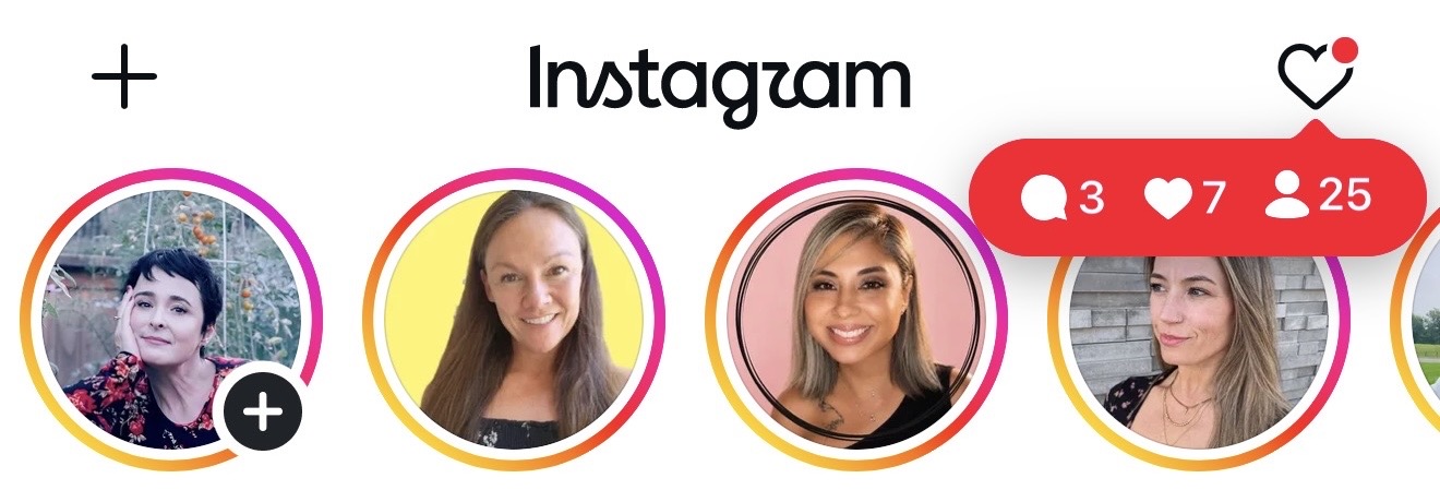 Instagram new follower notice, number 1