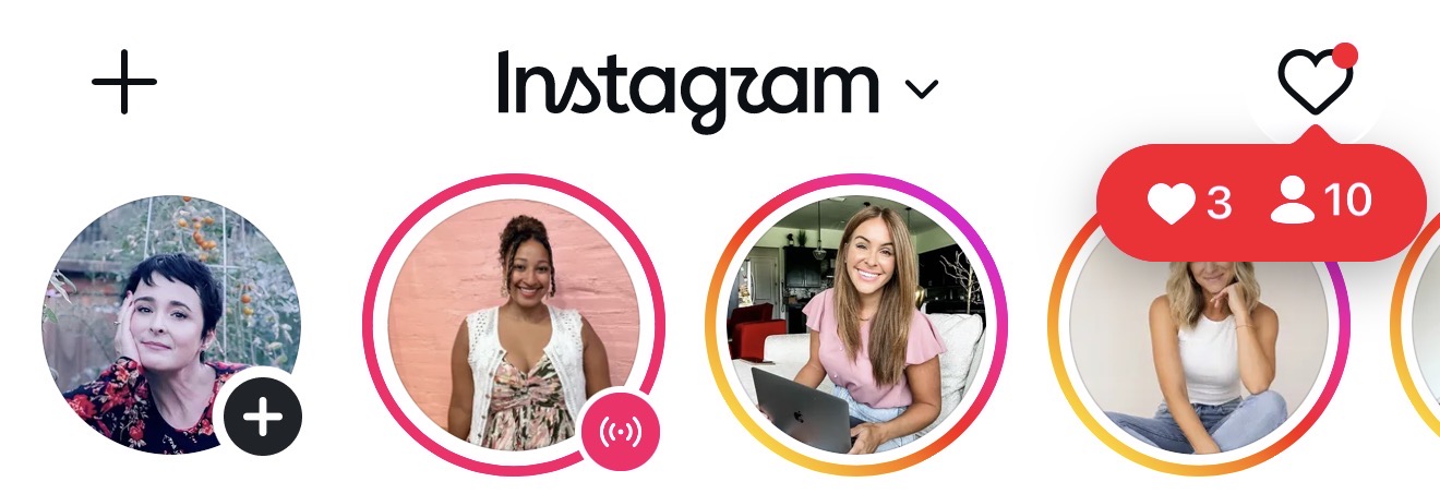 Instagram new follower notice, number 4
