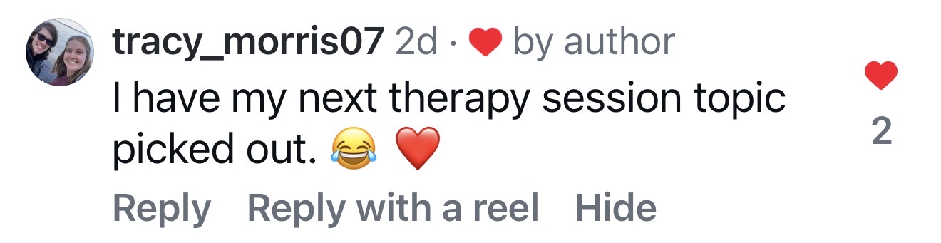 Comment left on the reel, number 1